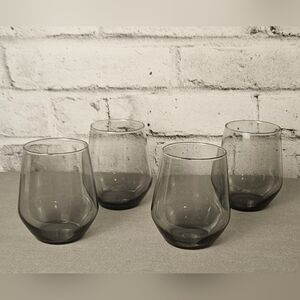 IKEA Ivrig Set of 4 Gray Stemless Glasses - New Old Stock